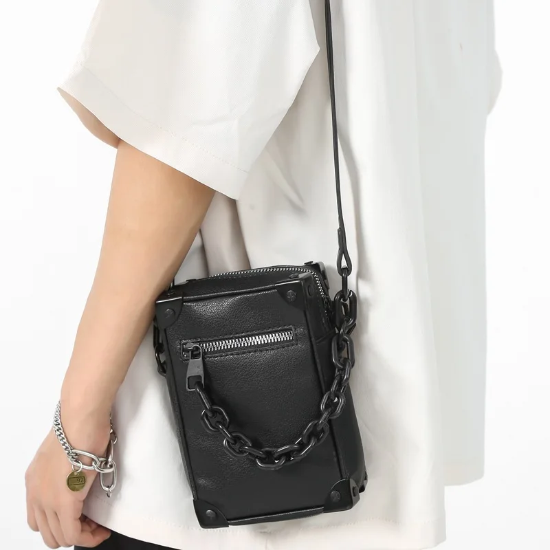 

Phone For Bag Bag Leather Hand Fashion Shoulder Square 2022 Women Bag Small Pu Mini Box Chain Messenger New Men Bags Luxury