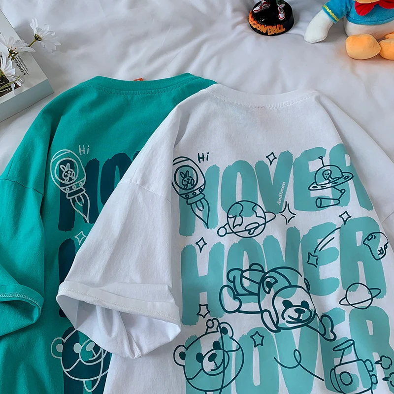 

Women's T-shirt 2022 Cotton Short-sleeved T-shirt Summer Loose Casual Half-sleeve Top Letters Printing Tees O-neck T-shirt