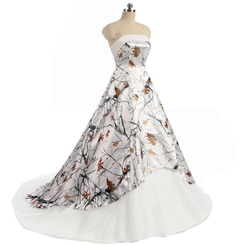 

Designer Camo Wedding Dresses Strapless A Line Forest Bridal Gowns Plus Size Women Bride Reception Vestido Spring Autumn 2023