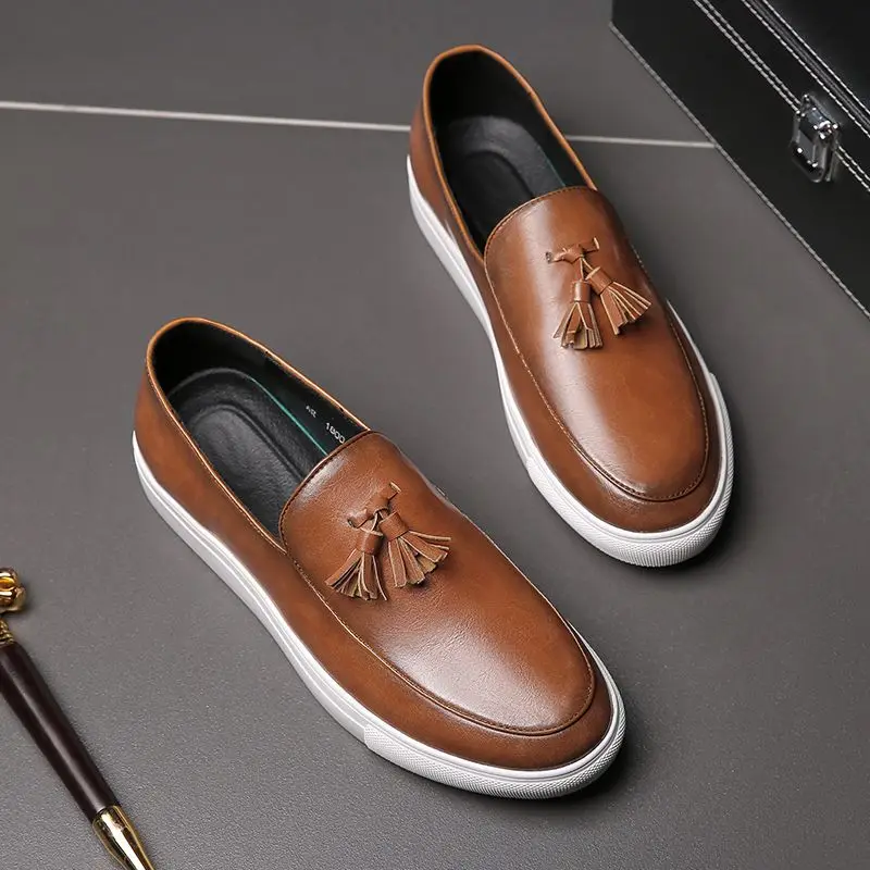 

New Fashion Men's Versatile Casual Pu Men's Shoes Tassel Decoration Comfortable Breathable Classic Hot Men's Shoes KP160
