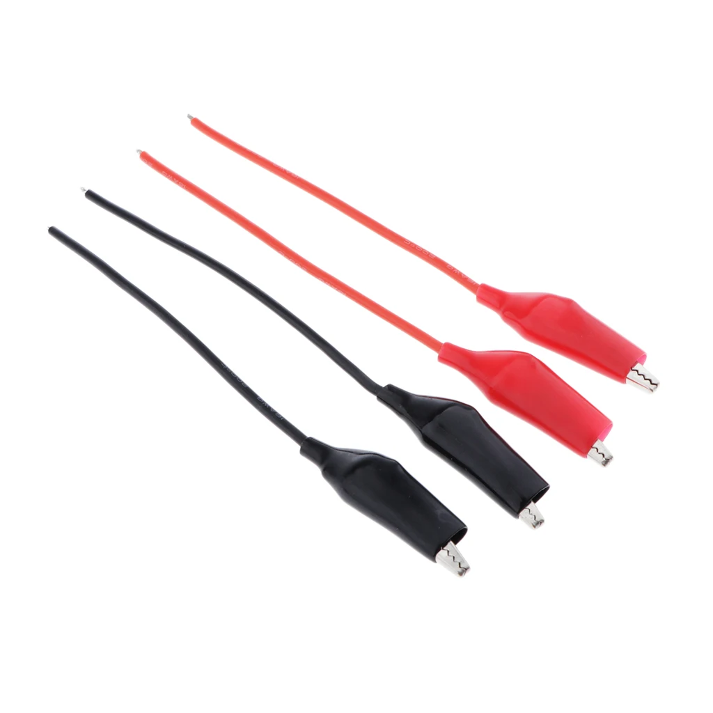 

4 Pack Tinned Tail Clamp Clip Wire Connect 16# Silicone Cable 12cm 2-Color