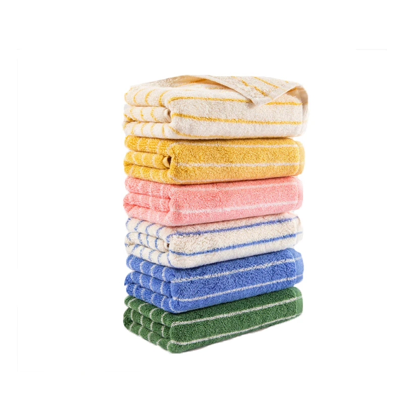 Набор полотенец 1/6 шт. 100% хлопок утолщенное полосатое полотенце для рук розовое