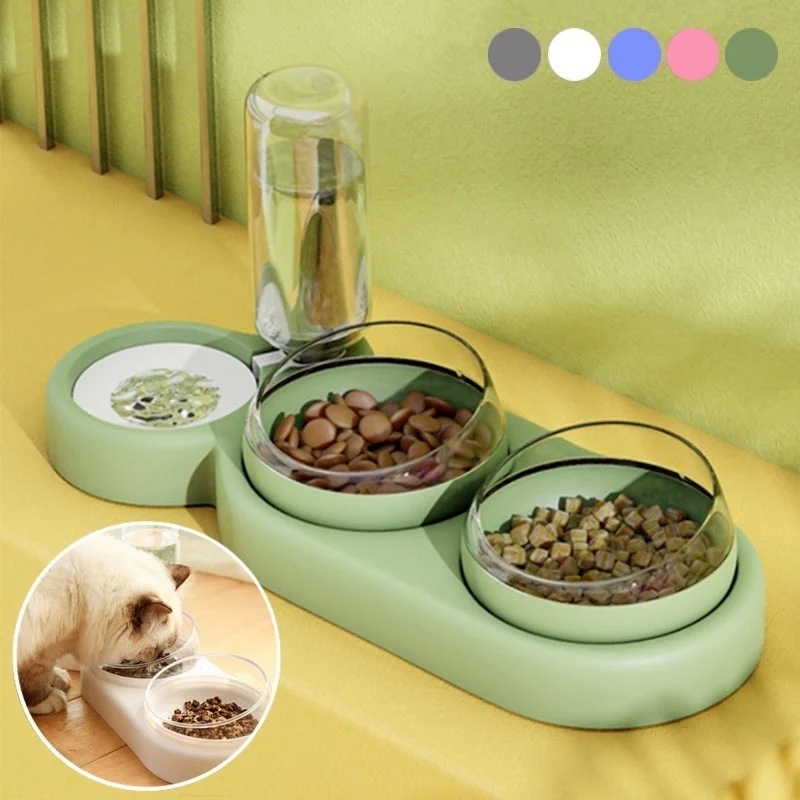 

Pet Waterer Feeder Drinking Raised Stand Dish Bowl Pet Dog Cat Food Container Cat Food Bowl Automatic Feeder Water Dispenser