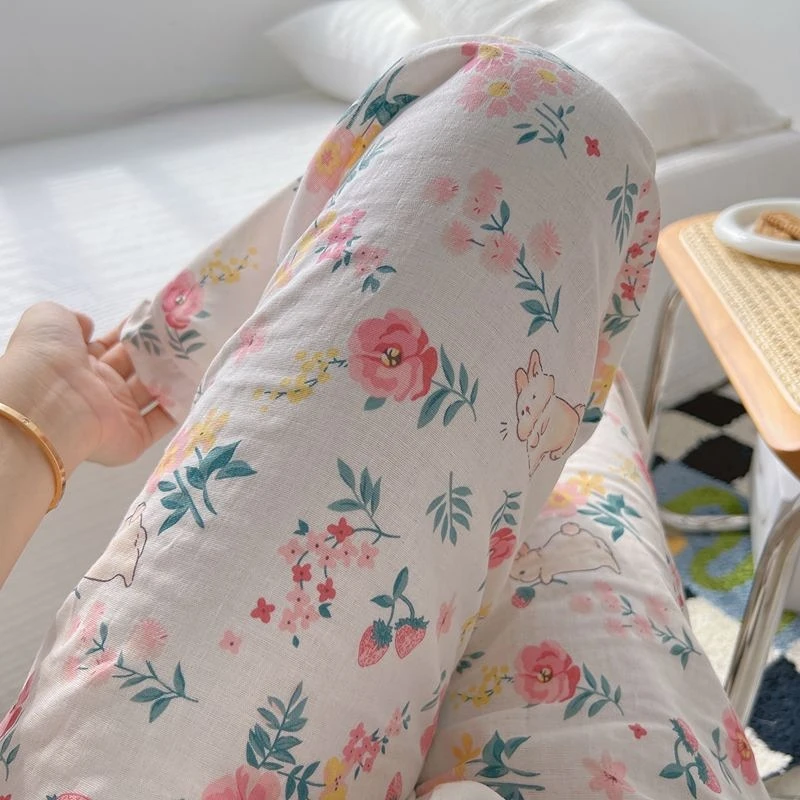 

Брюки женские с забавным мультяшным принтом, на осень/лето