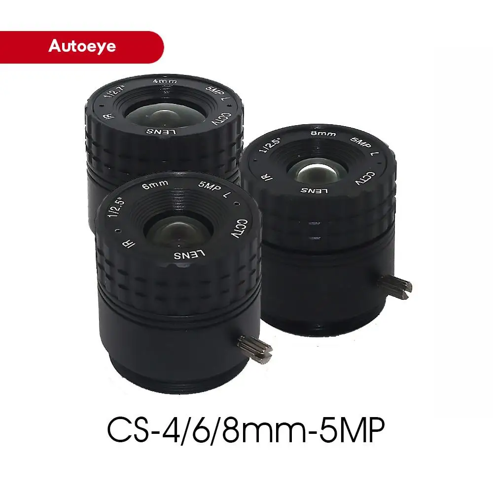 

HD 5.0Megapixel IR CCTV CS Mount Lens 4/6/8mm 5MP for Security Camera Aperture F1.4 1/2.5"inch Image Format HFOV