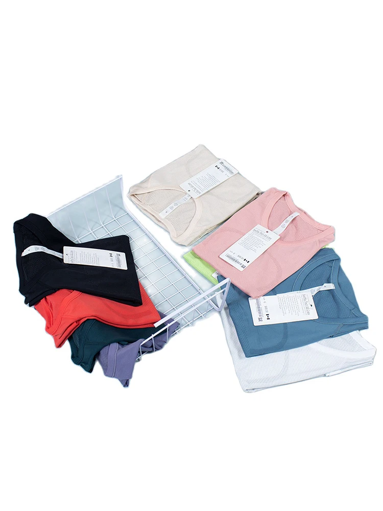 luluwomen's Sports Yoga Short Sleeve Quick Drying Crew Neck Yoga Vest Gym Yoga Tops Women T-shirt Sportswear Fitness Wome