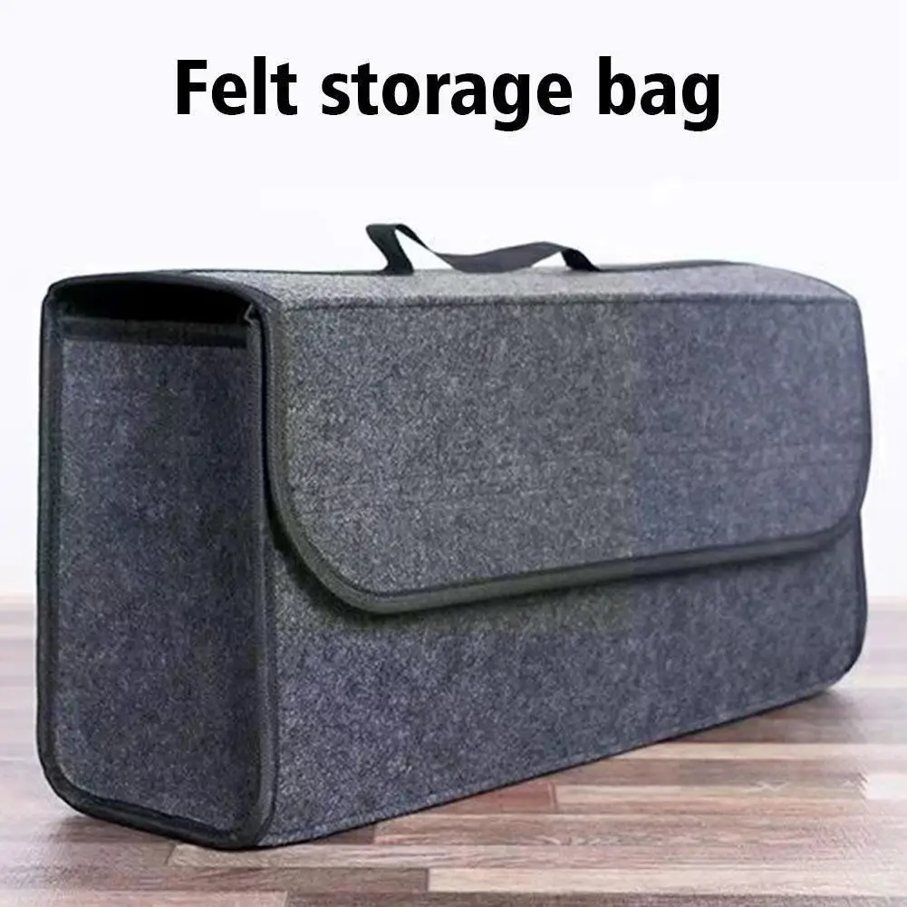 

Large Felt Car Storage Organizer Anti Slip Compartment Storage Box Tool Organizer Trunk Soft Boot Car Storage Car Accessori U0J4