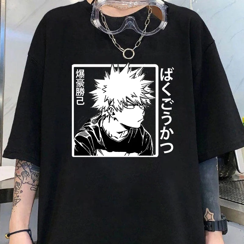 Новинка футболка аниме Bakugou Katsuki мужская и женская одежда для косплея уличная