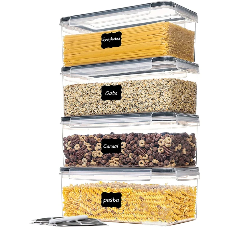 

Герметичные контейнеры для хранения пищевых продуктов с крышками, набор из 4 шт. л, пластиковый контейнер для спагетти для пасты и длинной лапши, для хранения