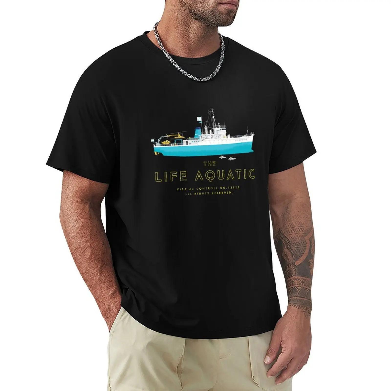 Фото Футболка The Life Aquatic with Steve Zissou, повседневная футболка для ежедневной носки №1