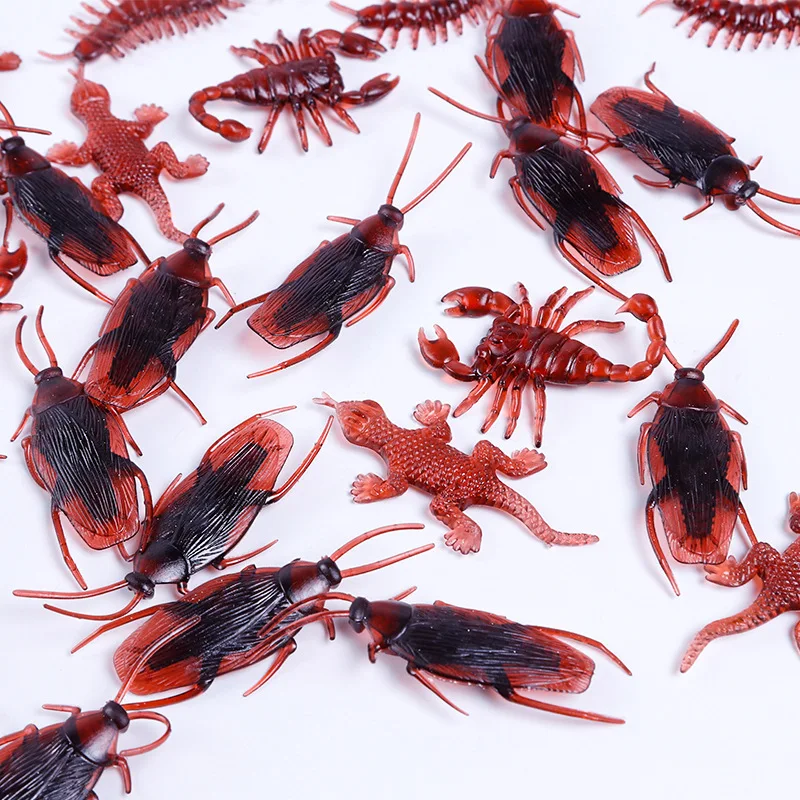 

10PCS Funny Trick Joke Toy Simulation Cockroach Model Realistic Fake Rubber Gecko Scorpion Kids Prank Tricky Halloween Gift