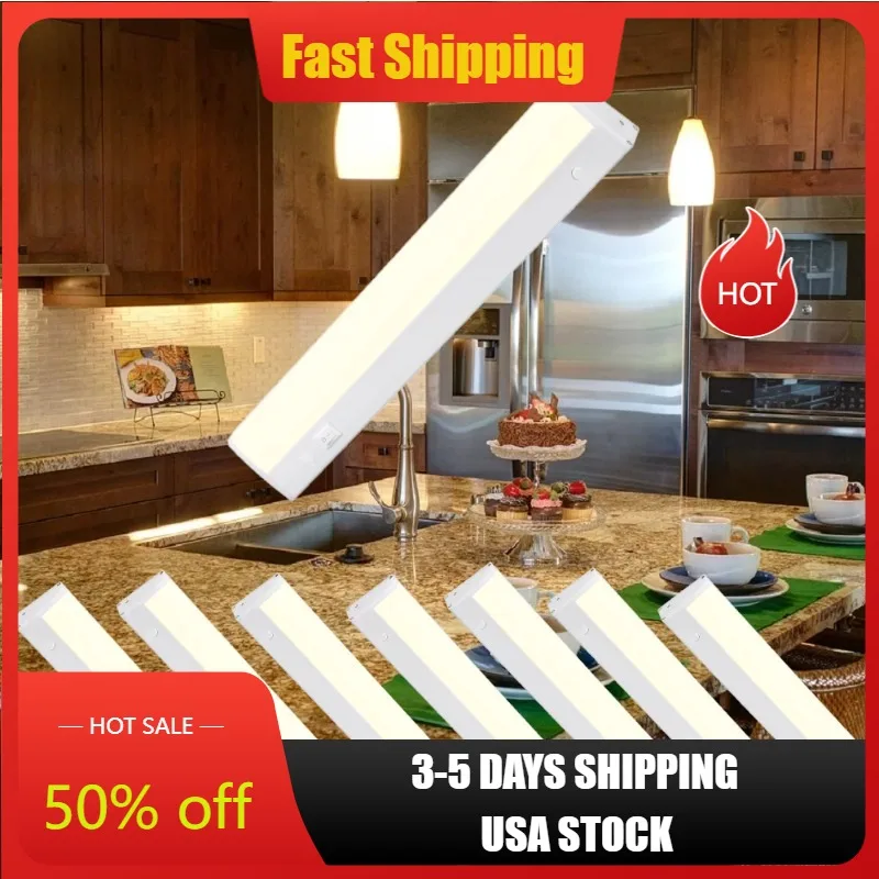 

Under Cabinet Lighting 8 Pack Plug-in LED Light Bar, 6W 12" Linkable Under Cabinet Light, Touch Light