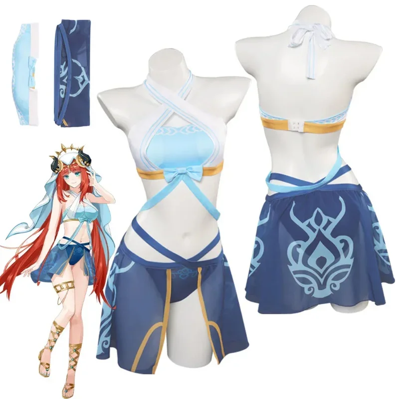 Женский купальник для косплея Genshin Impact Nilou женский сексуальный костюм Хэллоуина