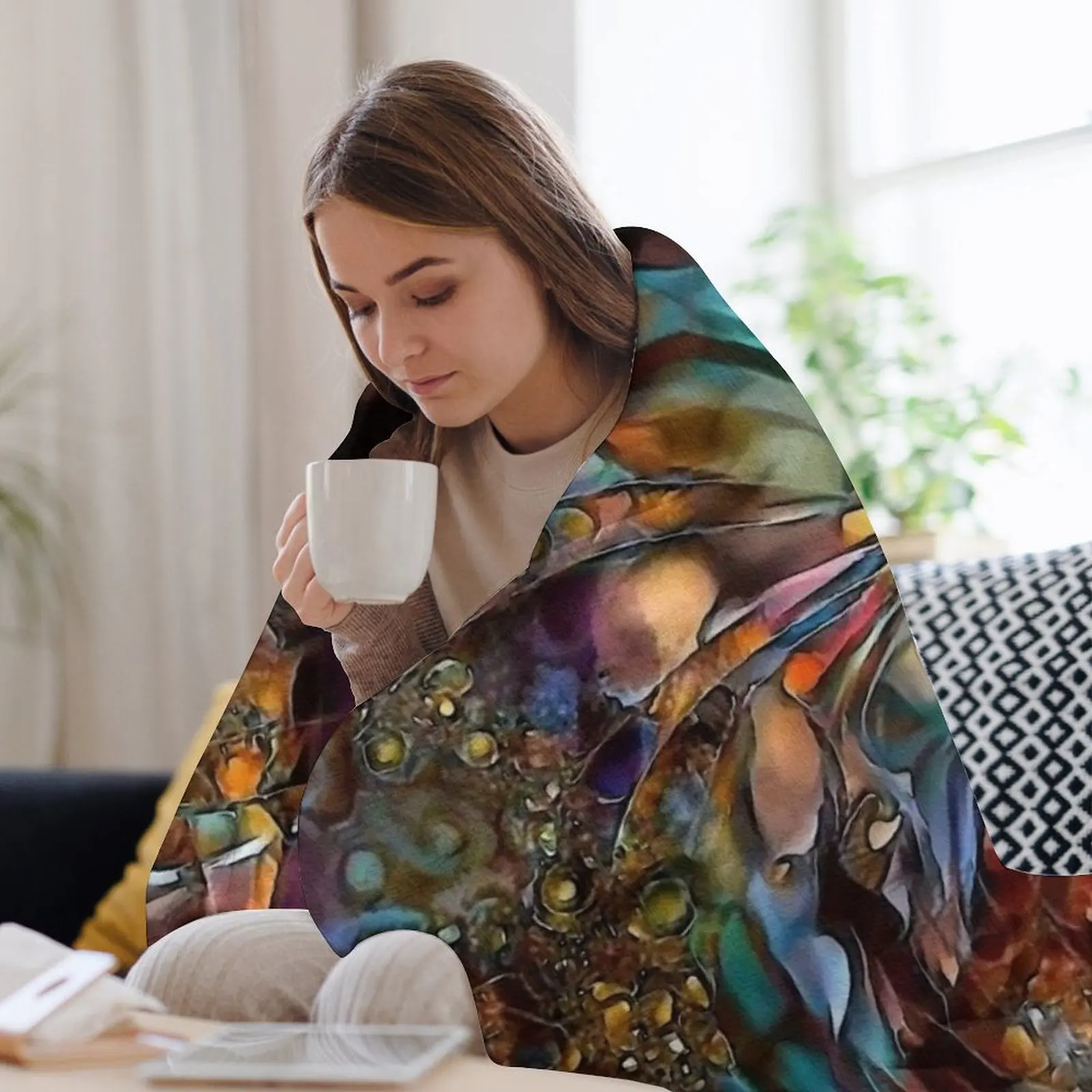 Андyna кот чат леа рош картины пледы красивые зимние мягкие одеяла для большого