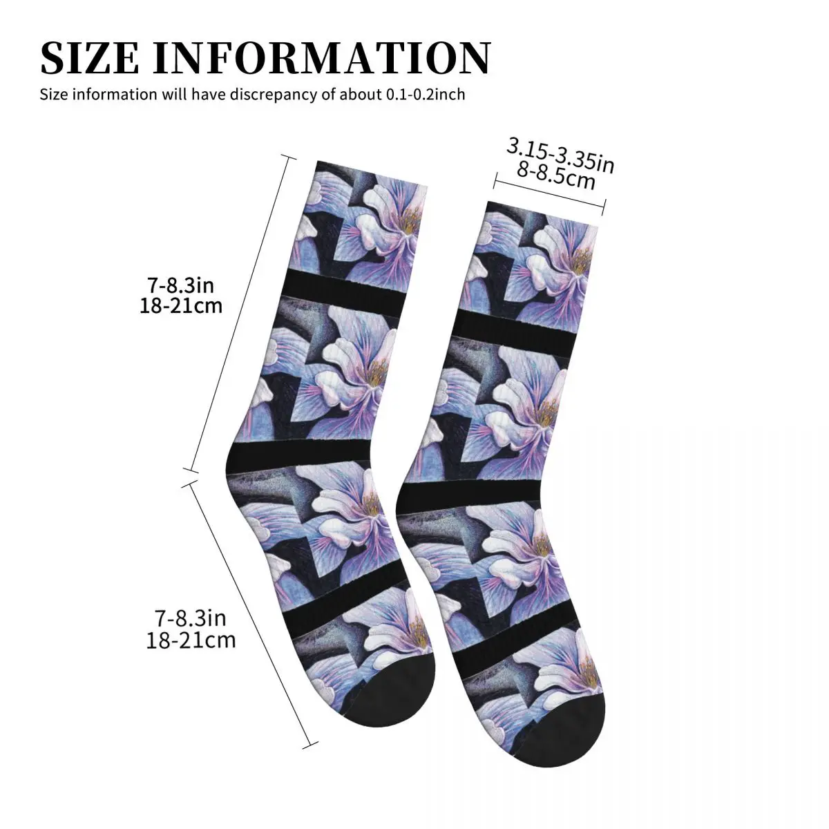 Голубые цветки Коломбина (НАТУРАЛЬНАЯ фиксация до о'keeffe) спортивные носки