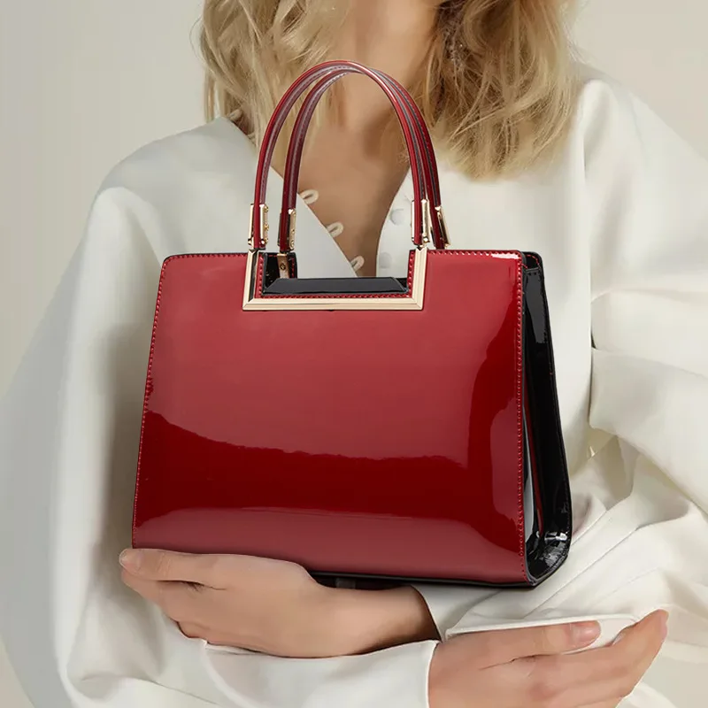 

Spring Fashion Shoulder Bags Quality Glossy Patent Leather Small Square Bag Lady Brand Designer Handbag New Trend Crossbody Bags