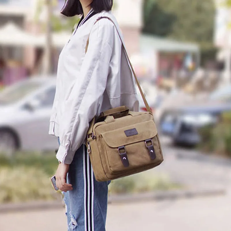 Мужская парусиновая сумка через плечо