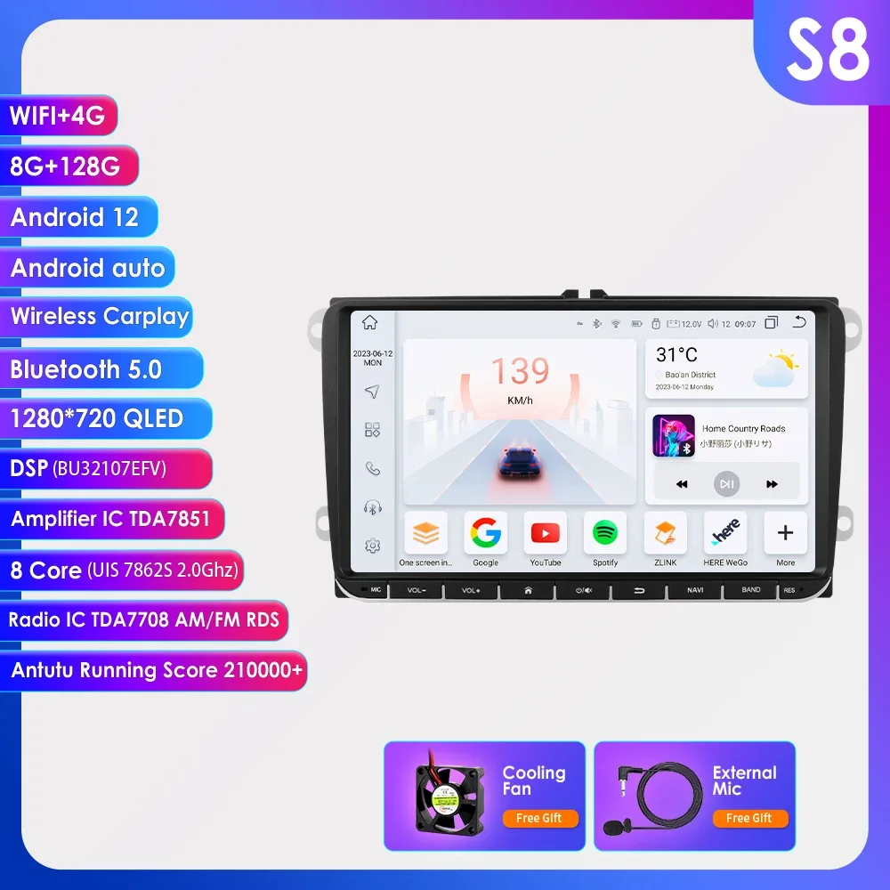 

Автомагнитола на Android для Volkswagen Golf 6 5 Polo Passat B7 Sharan Amarok Skoda Seat Scirocco Carplay GPS авто стерео аудио