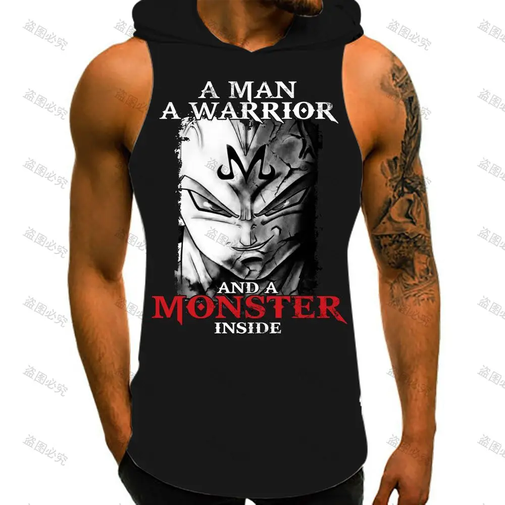 Жилет с капюшоном Goku Y2k летняя безрукавка без рукавов майка для бодибилдинга и