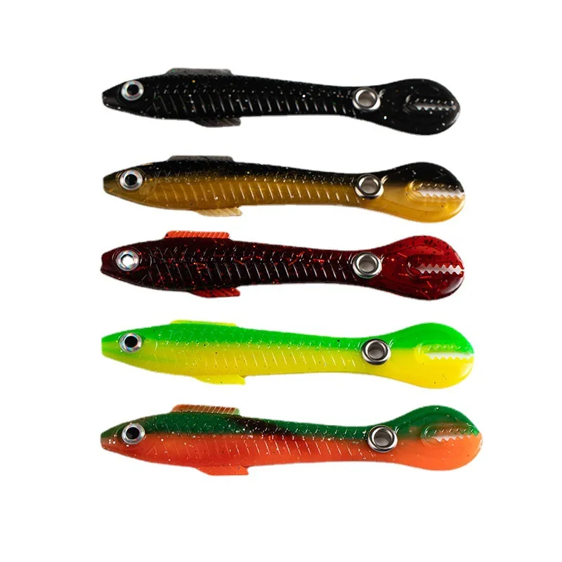 

5pcs Luya Soft Bait 100mm 6g Artificial Soft Loach Fishing Lure T-Tail Soft Bait Bionic Bait Swimming Lures