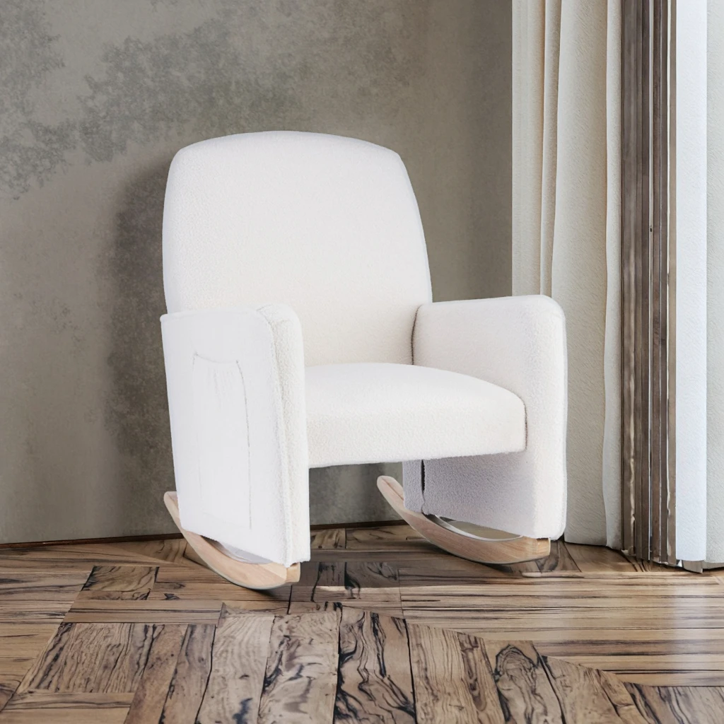 Fabrik Preis БОЛЬШОЙ Высокая спинка Тедди Стоф Kinderzimmer Sessel Massivholz Beine Schaukel stuhl