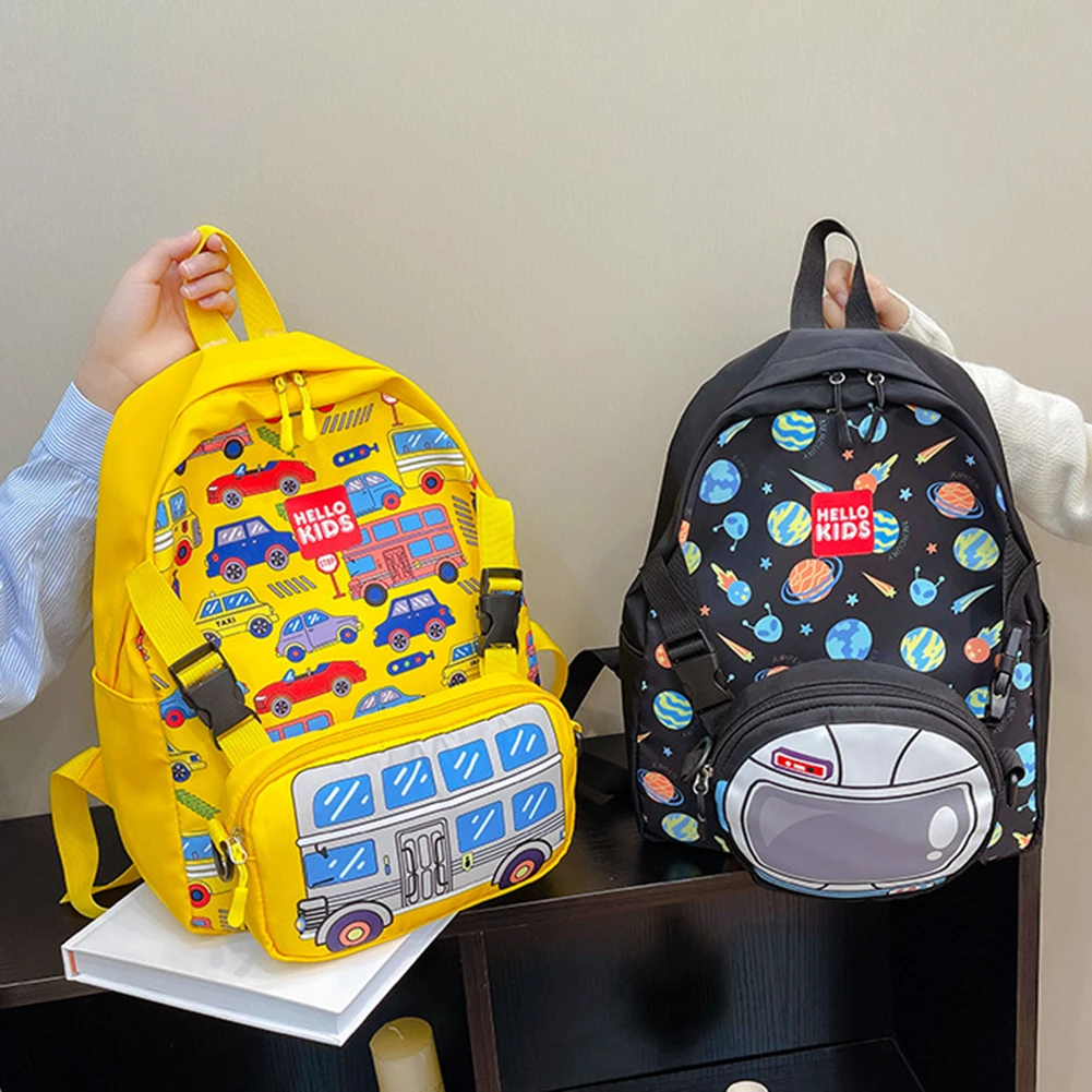 

Cartoon Car Toddler Backpack Cute Preschool Backpack Portable Oxford Fashion Kawaii Large Capacity with Detachable Shoulder Bag