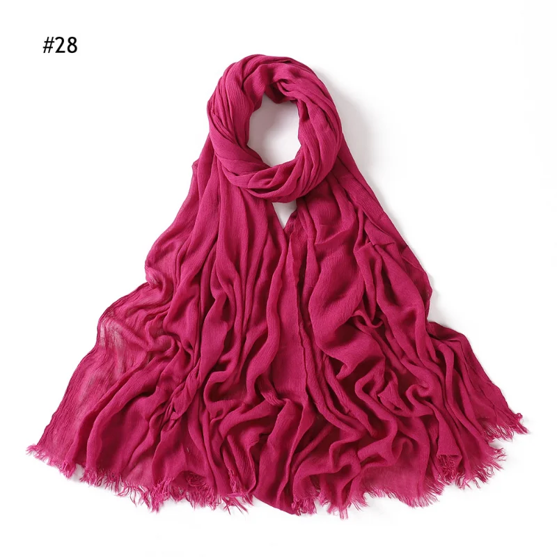 New Hijab Scarf Women Muslim Shawls Crinkle Headscarf Wraps Femme Musulman Headbands Turbans Islamic Bufandas Foulard