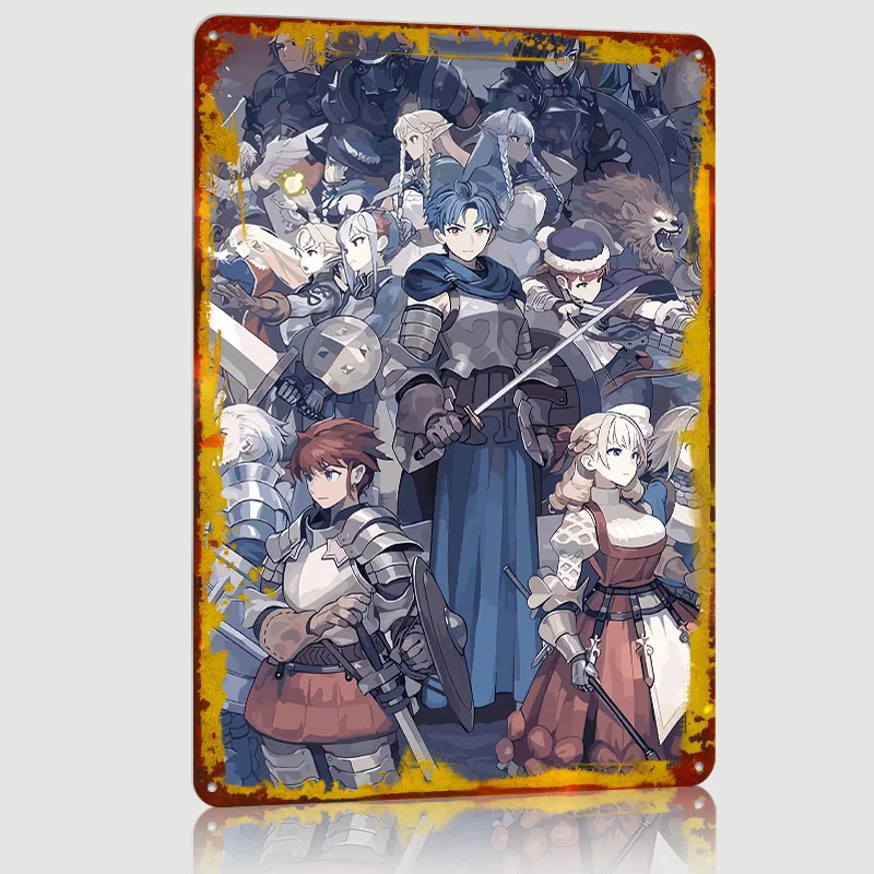 Фото Единорог Overlord Game металлический плакат по индивидуальному заказу настенное искусство ретро винтажные жестяные знаки для мужчин пещера украшение интерьера гостиной №3