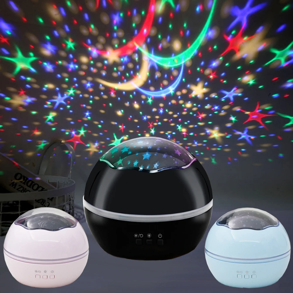

Светодиодный Звездный Ночник проектор Звезда Мастер лампа Луна Небо вращающийся Романтический проекционный светильник s для детей детская...