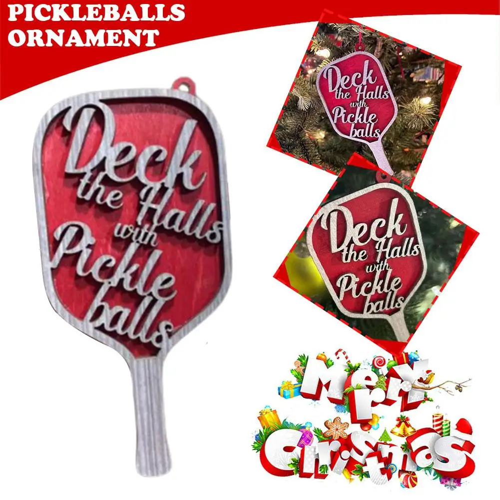

Wooden Pickleballs Ornament New Funny Reusable Pickleball And Special Christmas Decoration Unique Christmas Tree Ornaments V8Y8
