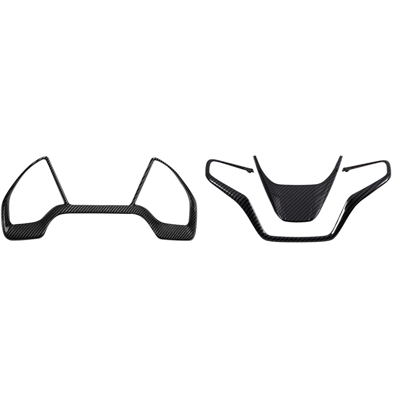 

3 Pcs Car Accessories: 2 Pcs Steering Wheel Trims Interior Decaration Sticker & 1 Pcs Dial Dashboard Trim Cover Frame