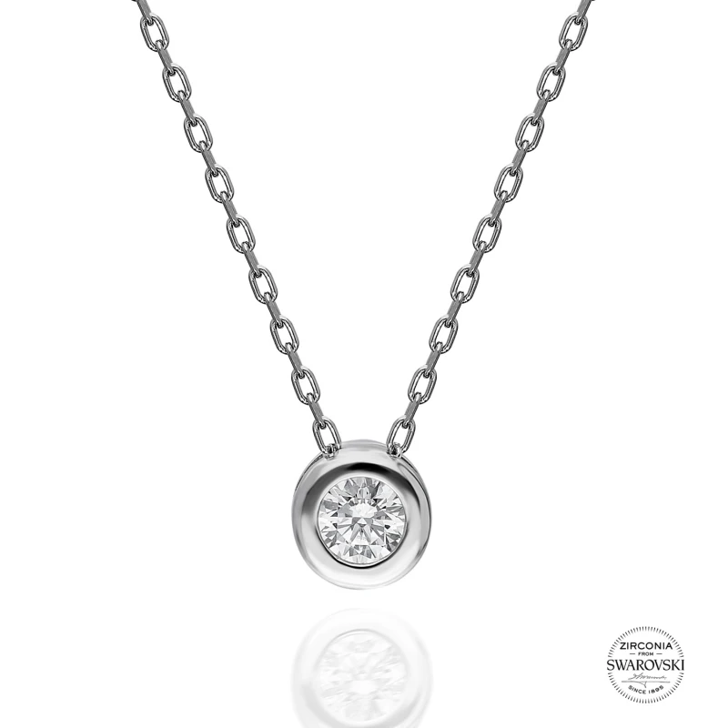 barato Prata 925 Esterlina 4,75mm Swarovski Zircônia Cúbica Zircônia Solitaire Pingente