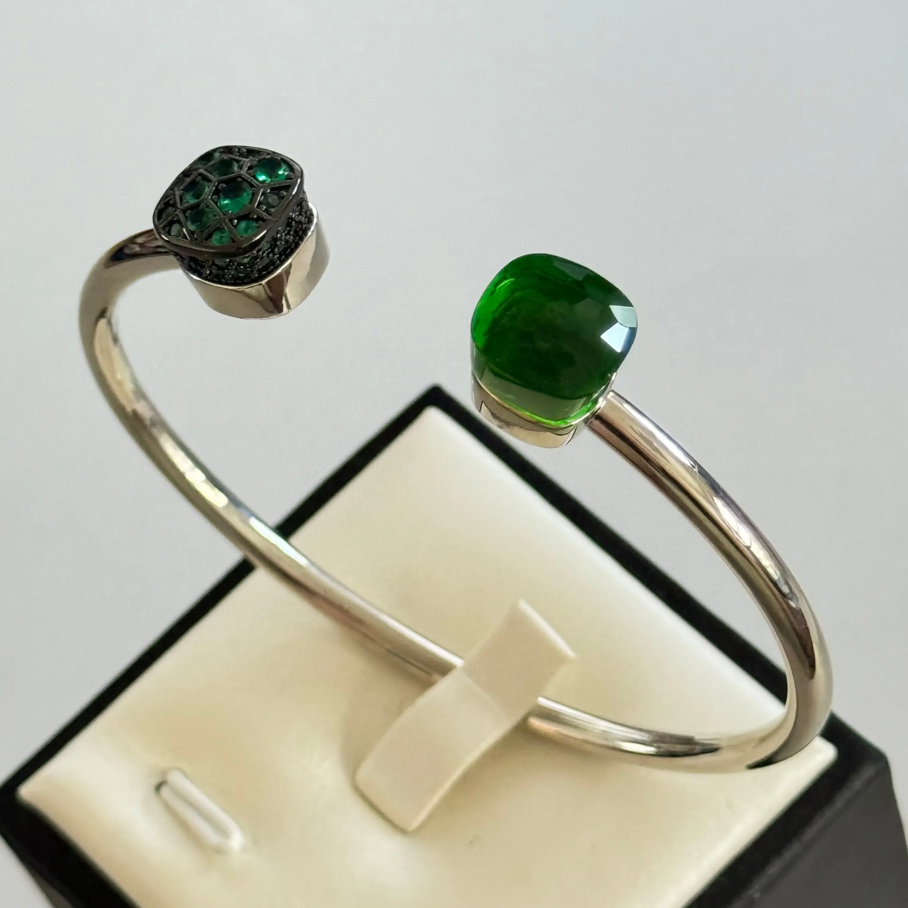 10 6 мм женский классический Нудо из нержавеющей стали многоцветный камень