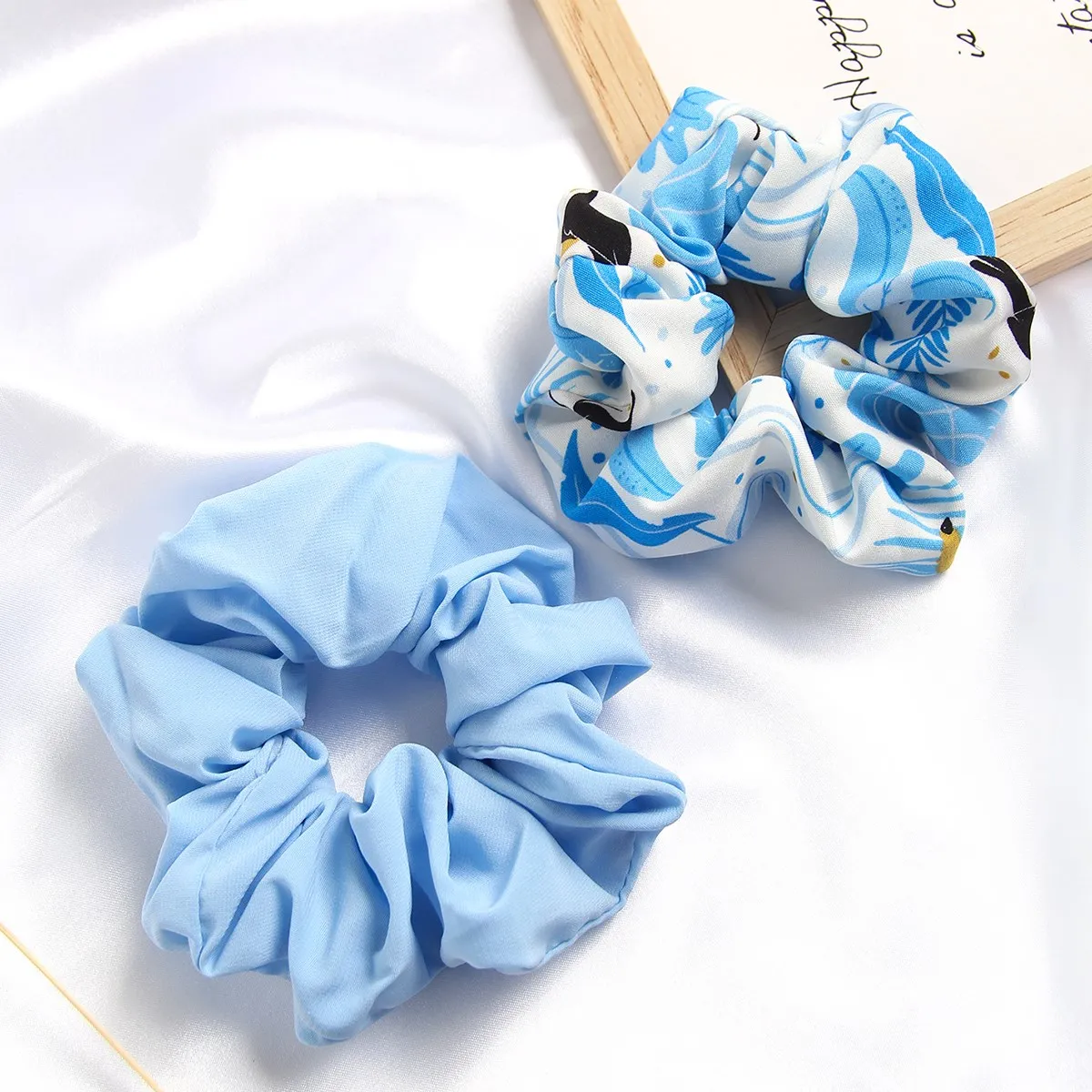 

Pack of 2 Scrunchies Sweet Simple Elastic Headband Ponytail Holder Women Girls Fashion Hair Accessories