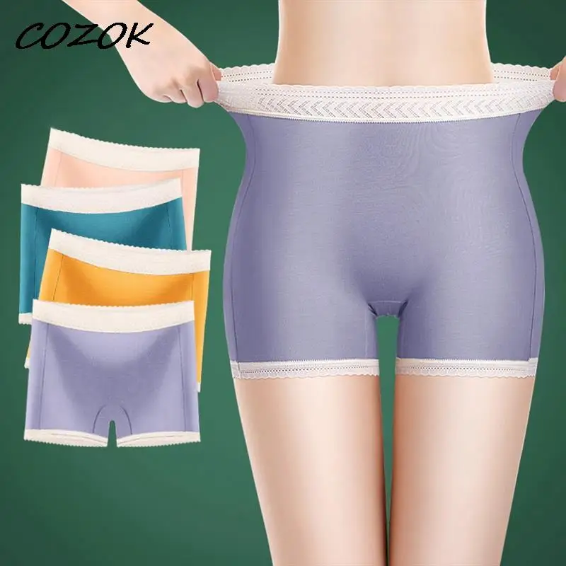 

COZOK High Waist Seamless Shorts Women Hip Push Up Safety Shorts Fitness Boxer Tummy Control Underwear Underpants Briefs 3pcs