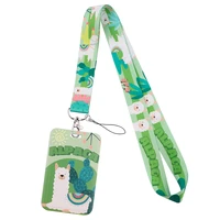 ad1751 cute alpaca lanyard for key mobile phone hanging rope keycord usb id card badge holder keychain ribbon lanyards