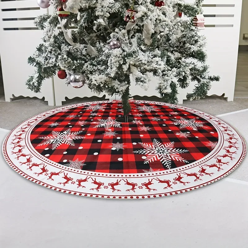 

New 90cm Christmas Tree Skirt Snowflake Mat for Home Decor Christmas Tree Decoration 2023 Noel Apron Ornament Christmas Decor