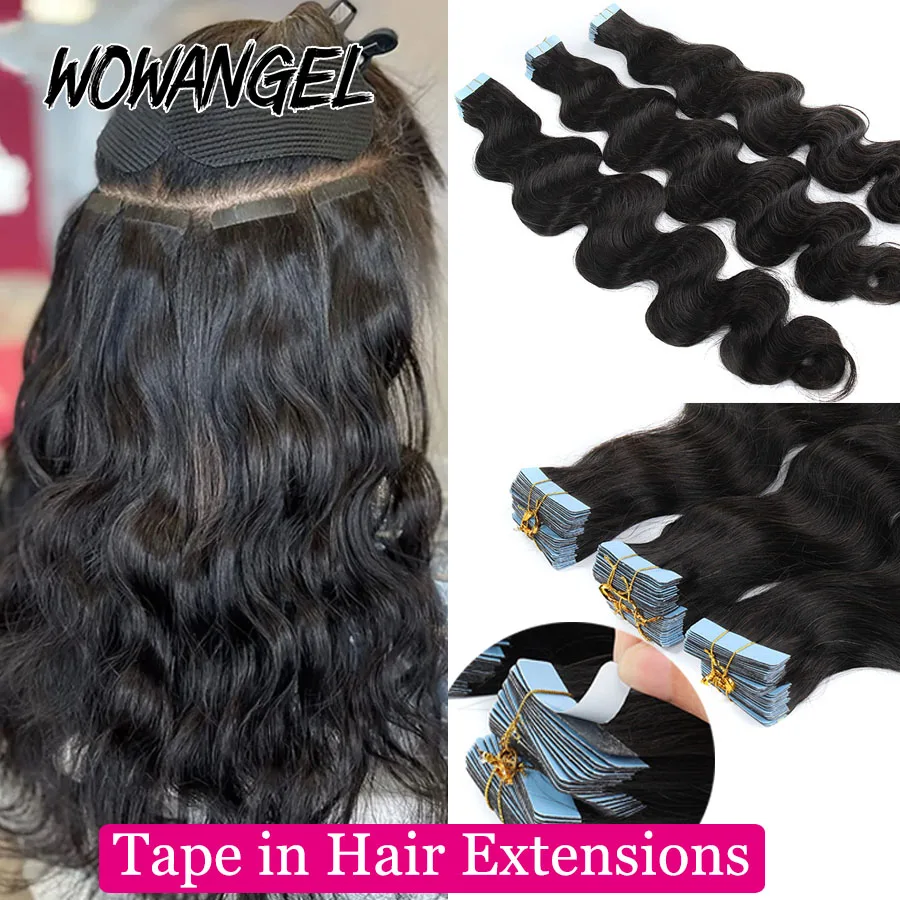 14-26 дюймовая лента Ins для наращивания клейкие невидимые натуральные волосы 40 шт.