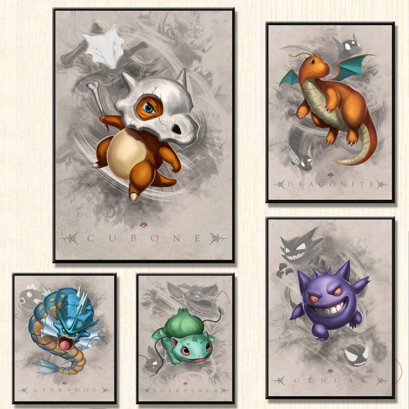 

Posters and prints Pokemon gyarados Living Room Christmas Gifts Modular Painting Kid Action Figures Decorative Classic Hanging