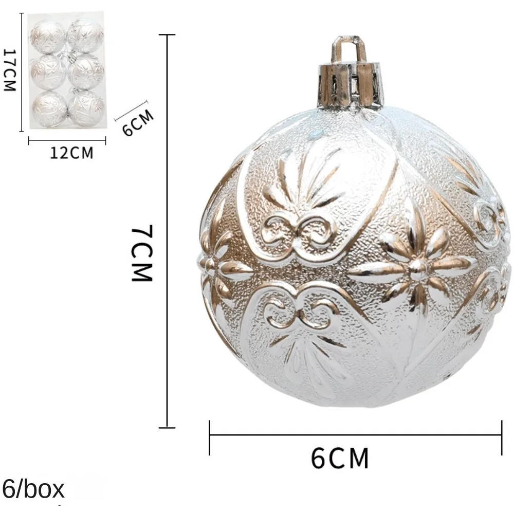 Декоративные пластиковые шары для елки 6 шт.