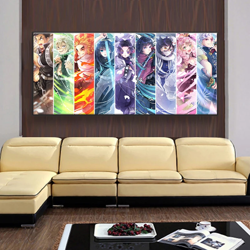 

Anime Demon Slayer Poster Mural Decoration Picture Purgatory Group Photo Canvas Painting Wall Art Prints Children Bedroom Gift