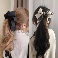 new ribbon bow banana clip cute pearl hair pins barrette women hair accessories fashion solid color elegant hair claw