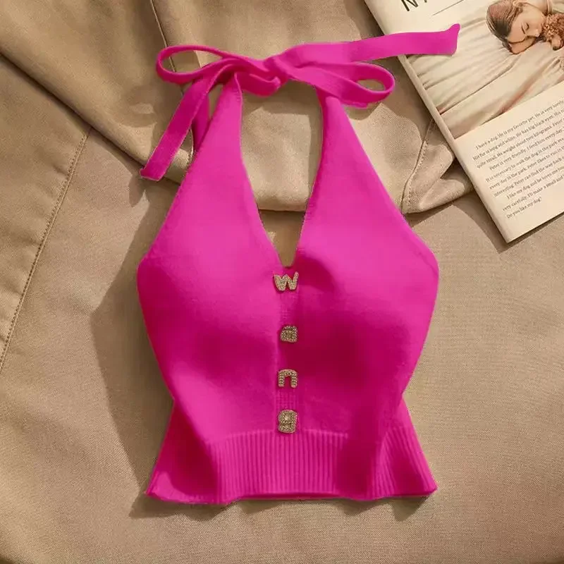 Frauen Sommer Kleidung/2018mellose V-Ausschnitt сексуальные майки винтажный пуловер Coole Mädchen Stricken