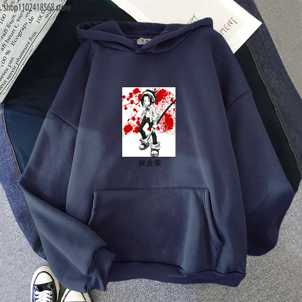 

Shaman King Hoodie Cartoon Printed Sweatshirt Long Sleeve Fleece Winter Sweatwear Women Japanese Anime Couple Regular Fit Men
