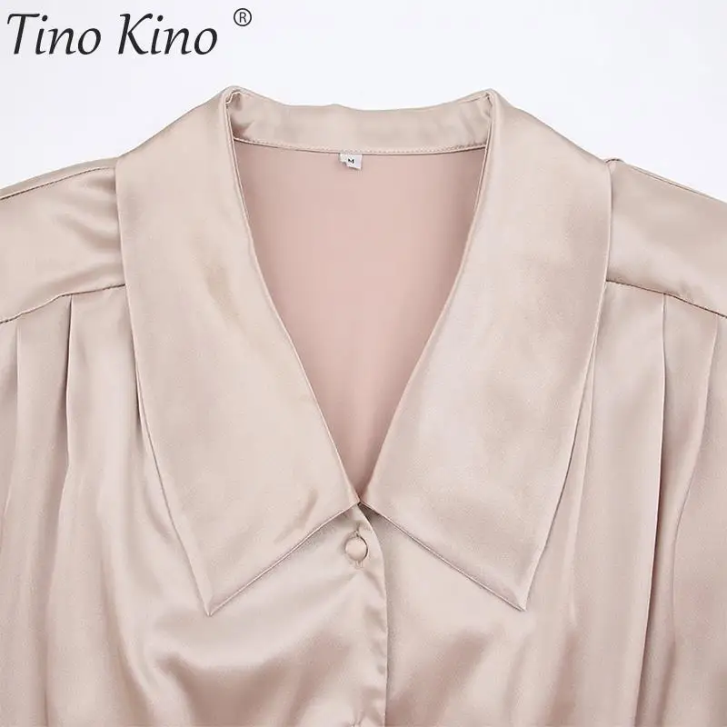 Женская рубашка с v-образным вырезом подплечники плиссированные пуговицы