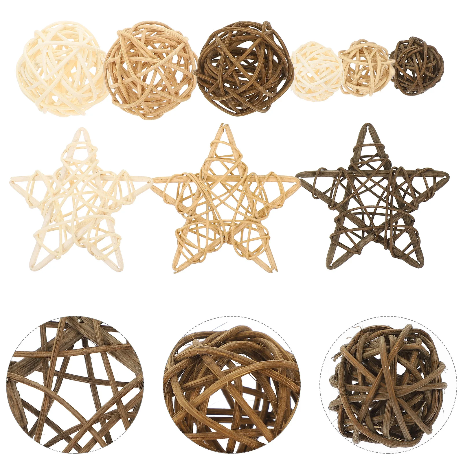 

Rattan Wicker Decoration Decorative Bowl Star Fillers Stars Vase Party Table Ornament Wedding Orbs Willow Woven Toys Bird Chew