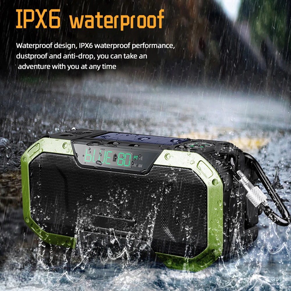 

2022 New Multifunctional Hand Radio Solar Crank AM/FM Weather Radio Use Emergency With 5000mAh Power Bank Charger Flash Light