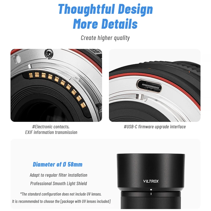 Фото Объектив Viltrox AF 90mm F2.2 EVO APS-C, телеобъектив для портретной съемки с автофокусом, для камер Sony E ZV-E10, Fujifilm X XS10, Nikon Z. №5
