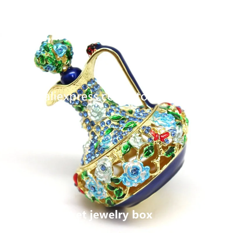 Rhinestone TeaPot Shape Trinket Box Jewelry Box Collective Pot Shape Gift Box