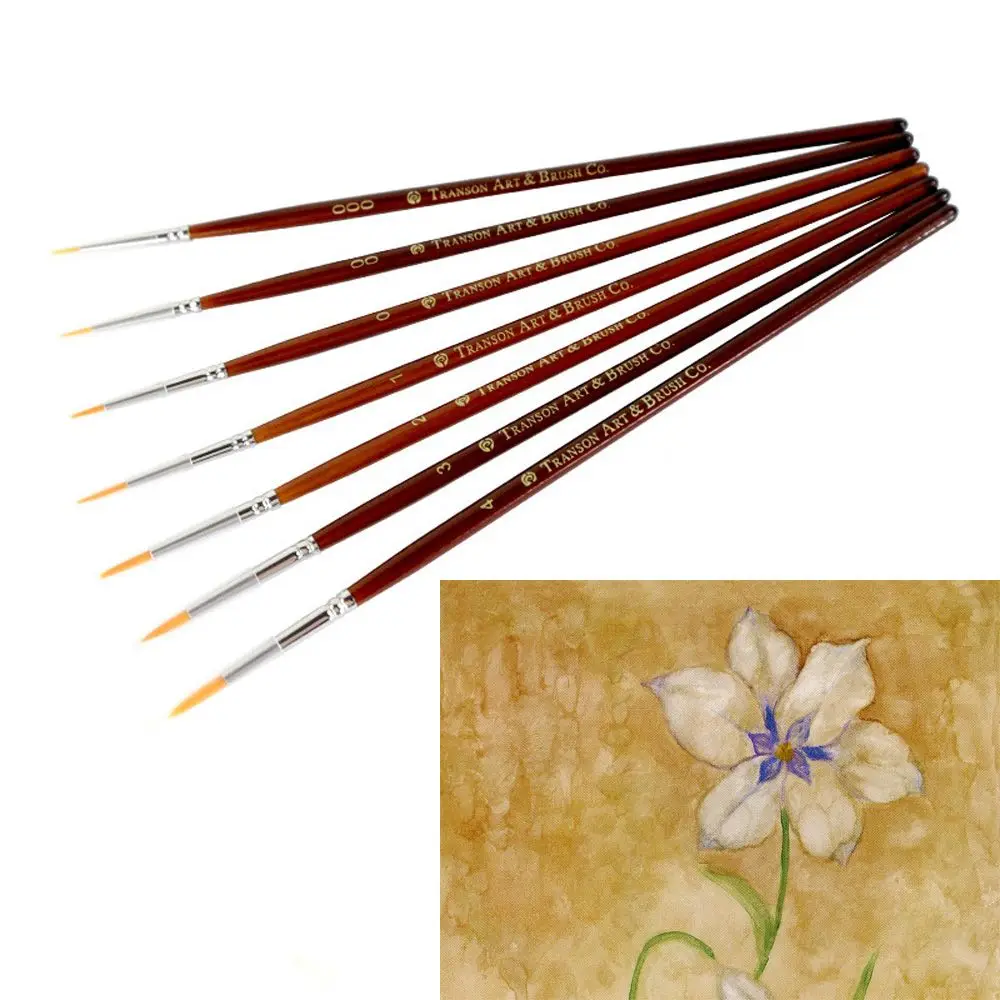 

7Pcs/set Professional Detail Paint Sable Hair Nail Brushes Oil Painting Pen Acrylic Drawing